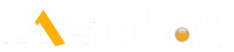 Metabot logo with upward-pointing arrow and orange circle